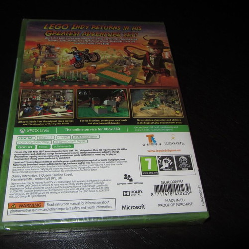 Lego Indiana Jones 2 Xbox 360 game new sealed