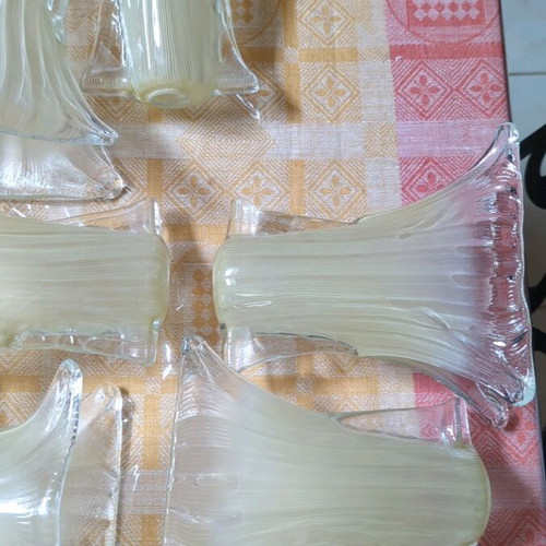 Set of ceiling lights with glass shades, new
