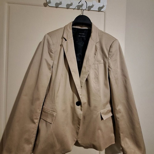 Zara suit jacket with trousers like new, dark beige-nude