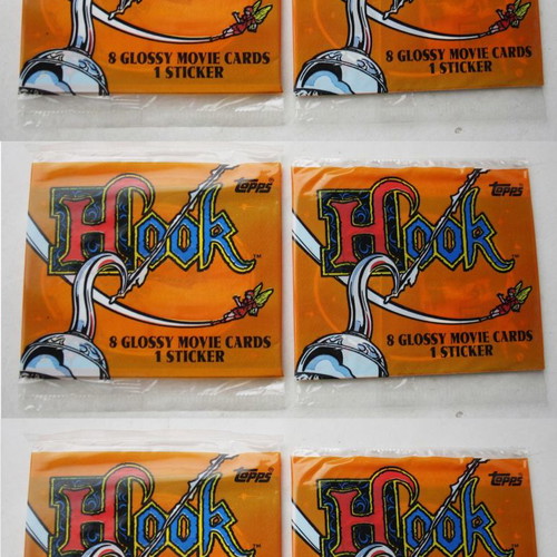 Hook 1991 Topps sealed packs, set of 6