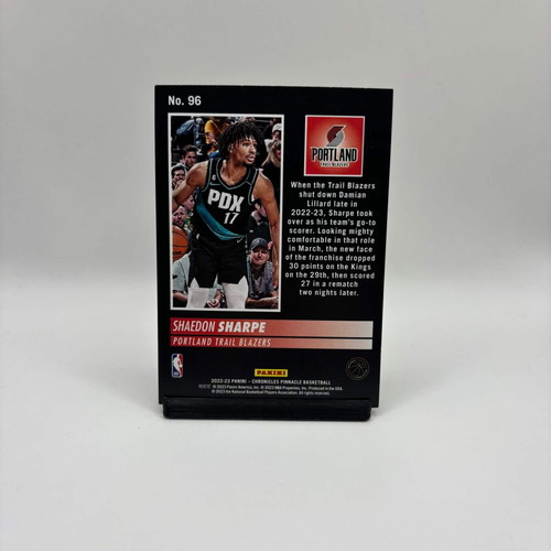 Shaedon Sharpe Chronicles Pinnacle 2022-23 Rookie Card like new