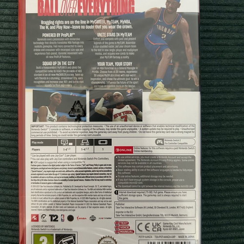 NBA 2K26 Nintendo Switch 2 game, sealed