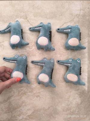Plush crocodiles new, set of 6 pieces