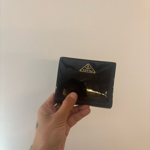 Prada wallet used, black
