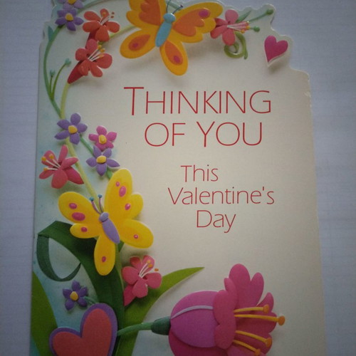 Embossed Valentine’s Day card new without envelope