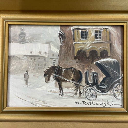 W. Rutkowski artwork used with golden wooden frame