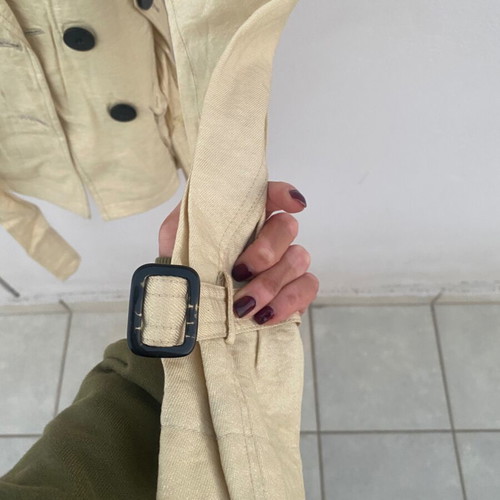 Celestino trench coat used, beige with glitter thread