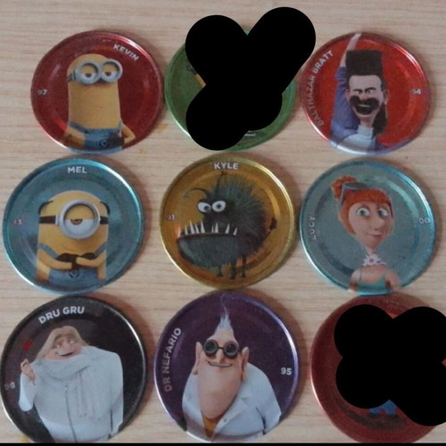 Minions Chipicao metal caps like new, set of 7 pieces