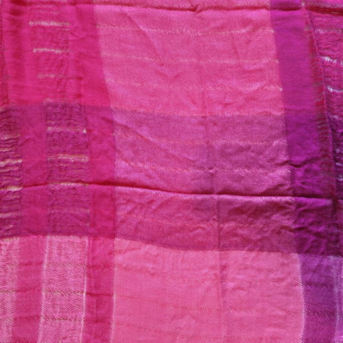 Scarf used, fuchsia and magenta checkered pattern, lightweight fabric