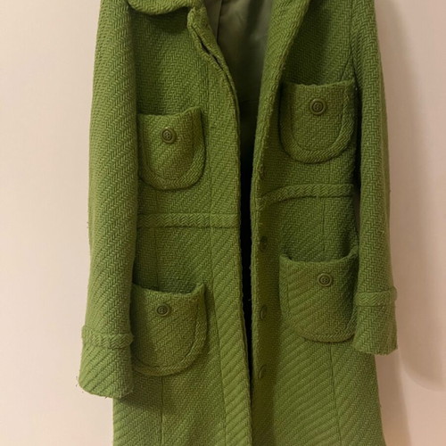 Mango women's coat used, 70s vintage style, green