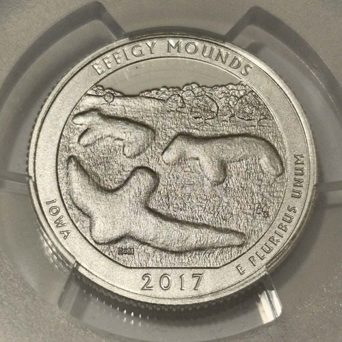 2017 USA Silver Proof Quarter Dollar PCGS PR 68 Effigy Mounds