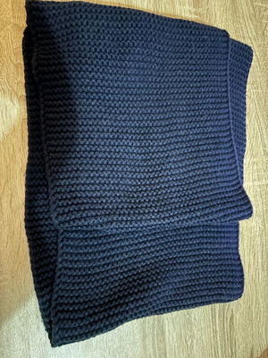 Scarf neck used, dark blue, warm
