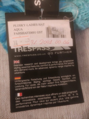 Trespass hat new turquoise