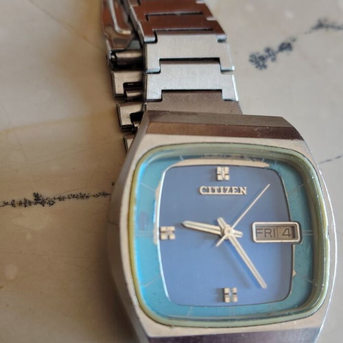 Citizen vintage mechanical wristwatch, 1970s blue dial