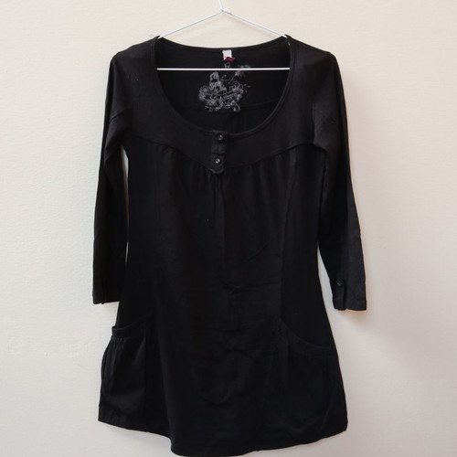 Black long blouse Pink Woman used, size s/m