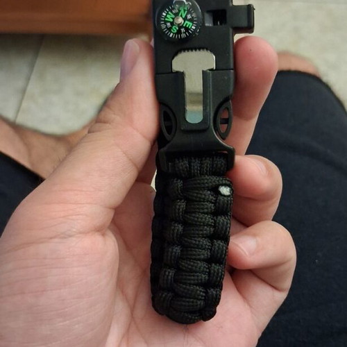 Survival bracelet paracord with compass, whistle, flint, and blade like new
