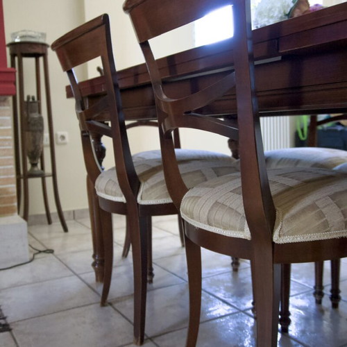 Wooden dining set with 6 chairs