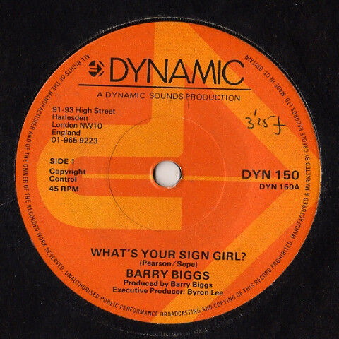 Barry Biggs What's Your Sign Girl? Reggae record used