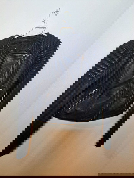 Μαύρο δερμάτινο jacket H&M