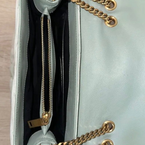 YSL Loulou shoulder bag like new, light blue gray suede leather