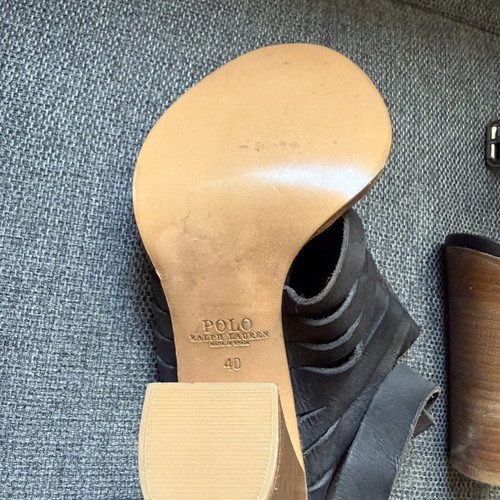 Polo Ralph Lauren women's leather high heels like new, size 40, black and brown