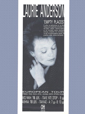 Laurie Anderson promo flyer concert 18.12.1990 at Pallas like new