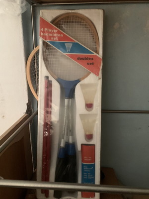 Badminton rackets vintage set of 4 new in packaging