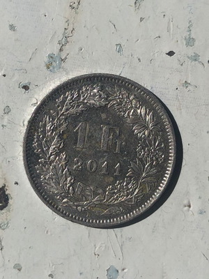 Switzerland 1 Franc 2011 Coin used