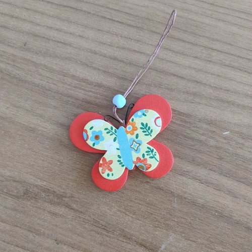 Wooden hanging decorative butterfly