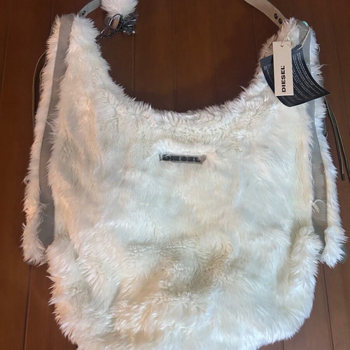 Diesel women's shoulder bag new, vintage Y2K faux fur style