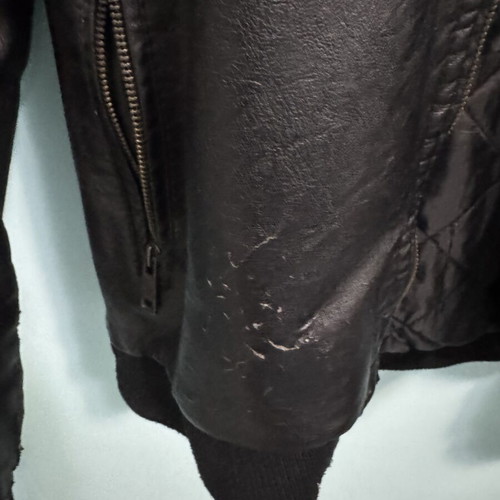 Men's Palablu Biker Style Faux Leather Jacket 2XL used, with hood
