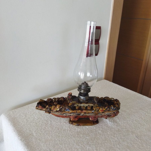 Ottoman Ceramic Ship Lamp Ganakkale 19th Century Vintage