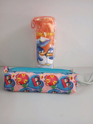 Vintage pencil cases with penguins, set of 2 new