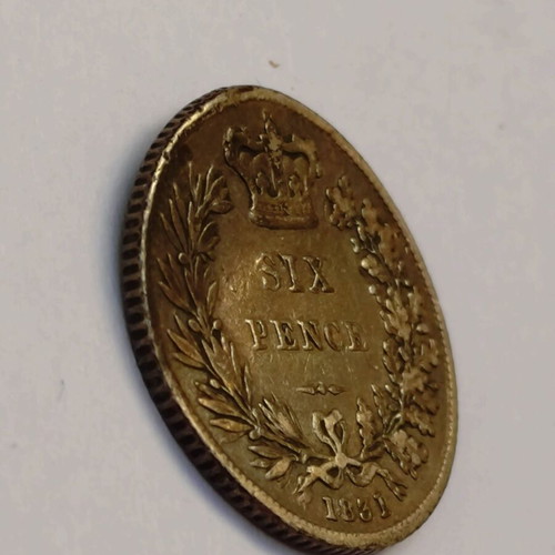 Silver sixpence coin Great Britain