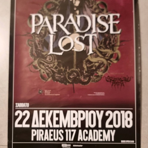 Paradise Lost concert poster Athens 2018 like new