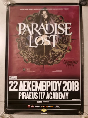 Paradise Lost concert poster Athens 2018 like new