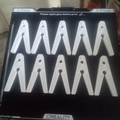 3D Printed White Clothes Pegs, Set of 10