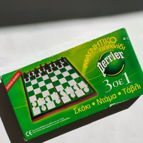 Perrier Backgammon Chess Checkers used vintage promotional game