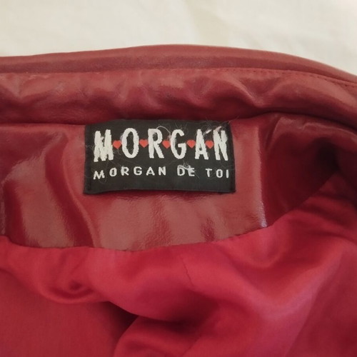Morgan synthetic leather trench coat used, red, size M