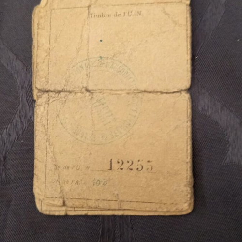 Student ID 1926 used, Greek student in Mulhouse France with photo and stamp