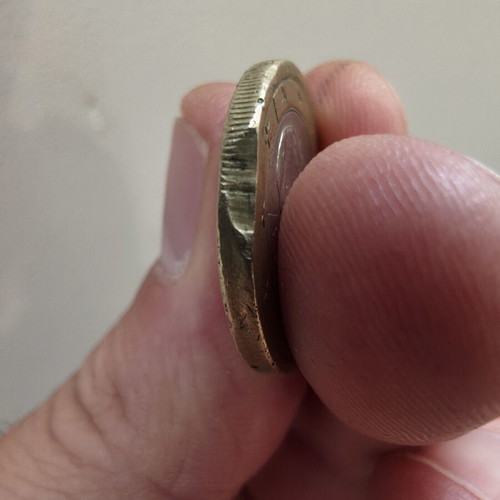 1 Euro coin used, rare collector's item 2002 with mint defects