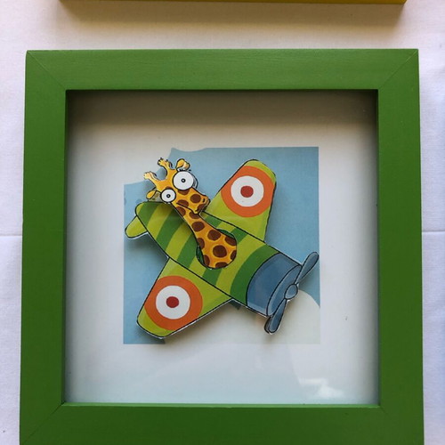 Set of 4 wooden frames with animals like new, children's theme