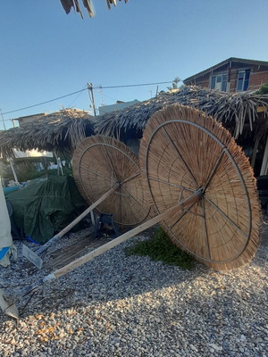 Straw Beach Umbrella used