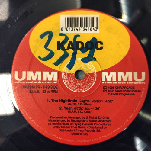 Kadoc The Nighttrain 12'' Vinyl Maxi Single used, electronic