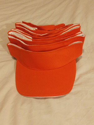Tennis caps new, pack of 10, orange, one size