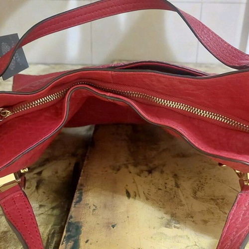 Shoulder bag red leather women's new
