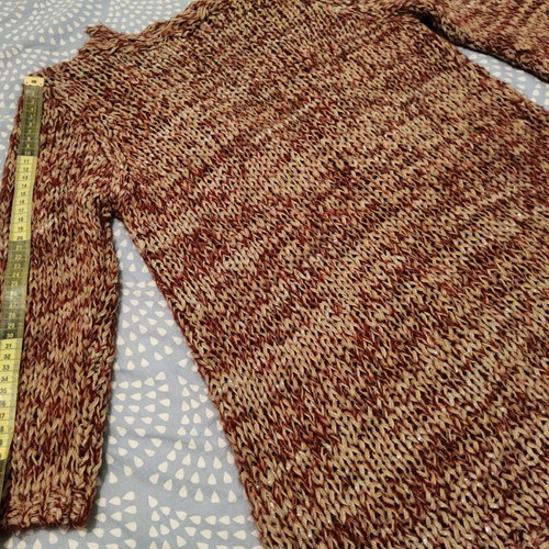 Zara women's knitted sweater used, burgundy melange, size S-M