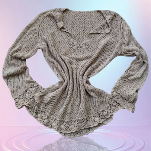 Azour summer blouse used, beige, size XL-XXL
