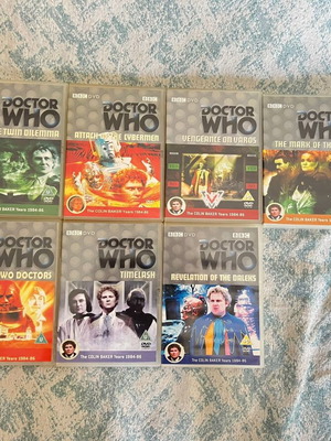 Doctor Who Colin Baker empty DVD cases set of 13 like new