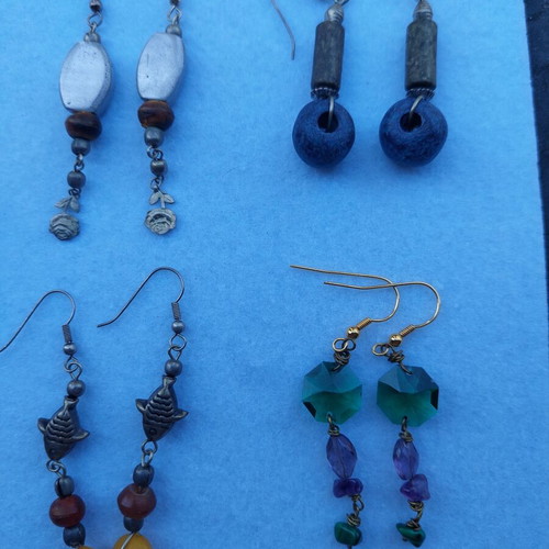 Handmade earrings set of 6, new